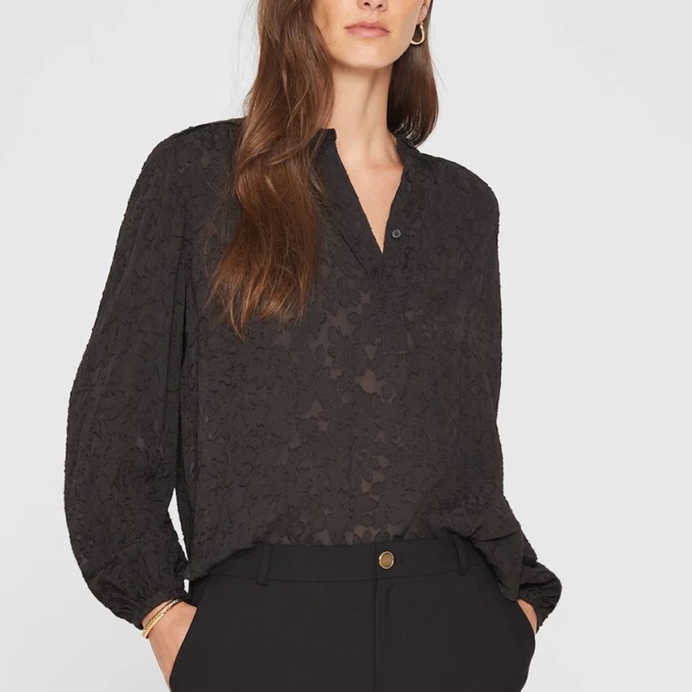 Textured Popover Shirt - New With Tags - NEVER WORN - Black